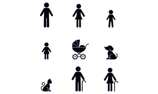 Kolekcja Ikon Infograficznych Rodziny — Wektor stockowy