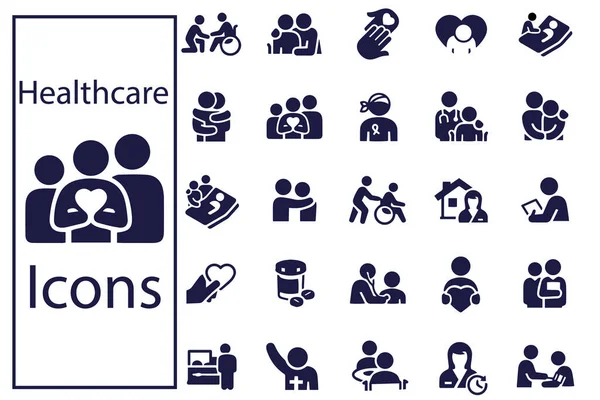 Hospice Palliative Healthcare Icons — Stock Vector