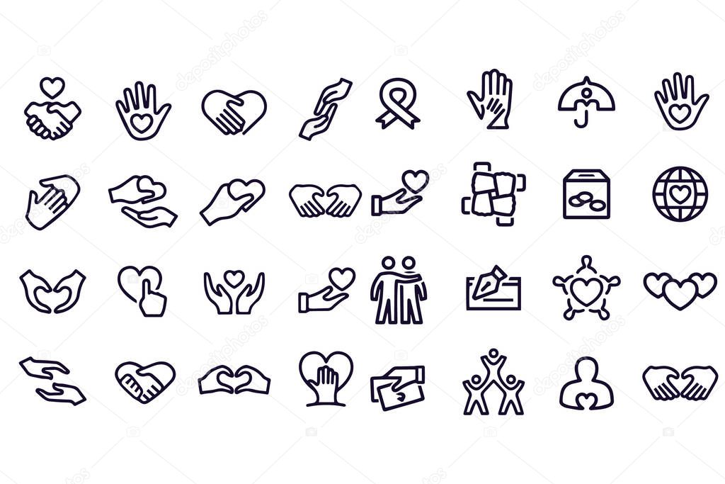Charity and Relief Icons vector design