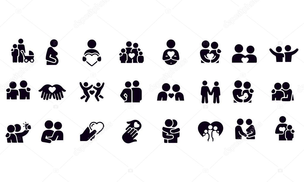 Loving Relationships Icons vector design
