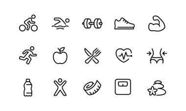 Fitness ve Sport simgeleri vektör tasarımı 