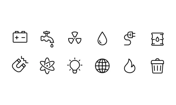 Energy Icons Vector Design — Stock Vector