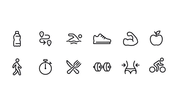 Fitness Und Sport Symbole Vektor Design — Stockvektor