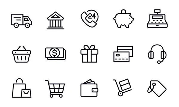 Shopping Pictogrammen Vector Ontwerp — Stockvector