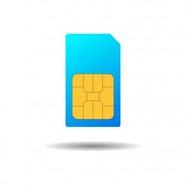 Sim Kart. Mobil telekomünikasyon teknolojisi sembolü. Vektör st