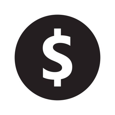 siyah vektör simgesi, para sembolü, para dolar sembolü