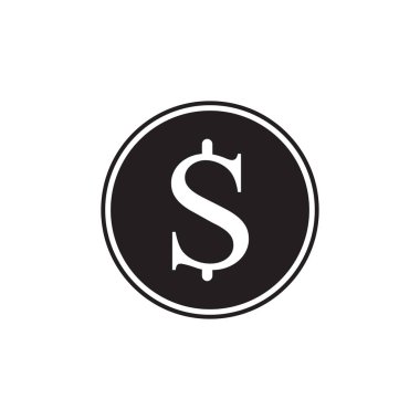 Para simgesi. Siyah dolar nakit arka planda izole. Modern sim