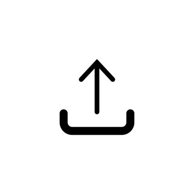 Beyaz arka planda yalıtılmış trendy düz stilde yükleme simgesi.