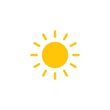 beyaz arka plan üzerinde izole güneş düz vektör simgesi. eps 10