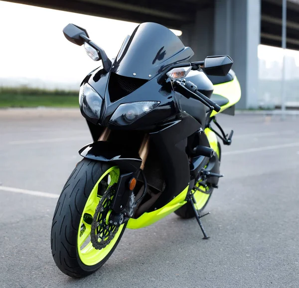 Sports Motorcycle Parked Asphalt — Stock Photo, Image