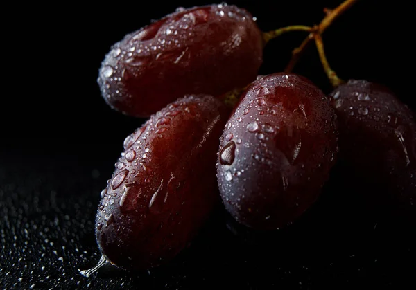 Gouttes Eau Sur Des Raisins Juteux — Photo