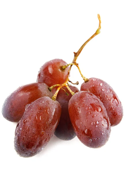 Dojrzałe Soczyste Winogrona Izolowane Białym Tle — Zdjęcie stockowe