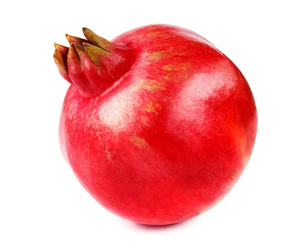 Zralé Červené Granátové Jablko Bílém Pozadí — Stock fotografie