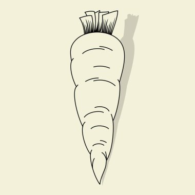 Siyah çizgi konsept tasarımı ile Havuç Vektör karikatür