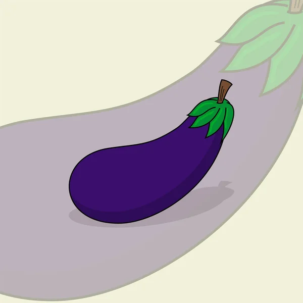 Aubergine Vecteur Dessin Animé Avec Aubergine Fond Transparent — Image vectorielle