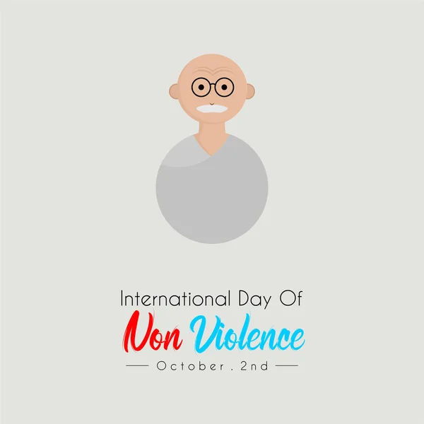 Міжнародний День Насильства Індії Олдман Мультфільм Вектор Окулярів — стоковий вектор