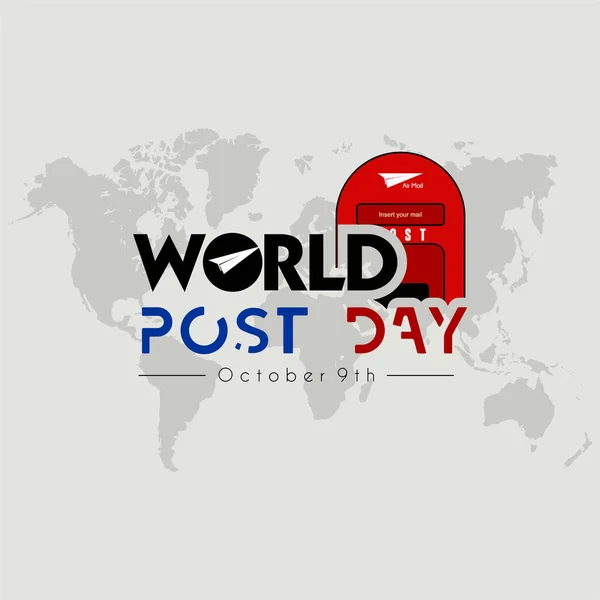 Logo Journée Mondiale Poste Avec Boîte Aux Lettres Boîte Aux — Image vectorielle