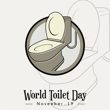 Dünya Tuvalet Günü, Açık Klozet simgesi karikatür vektör 