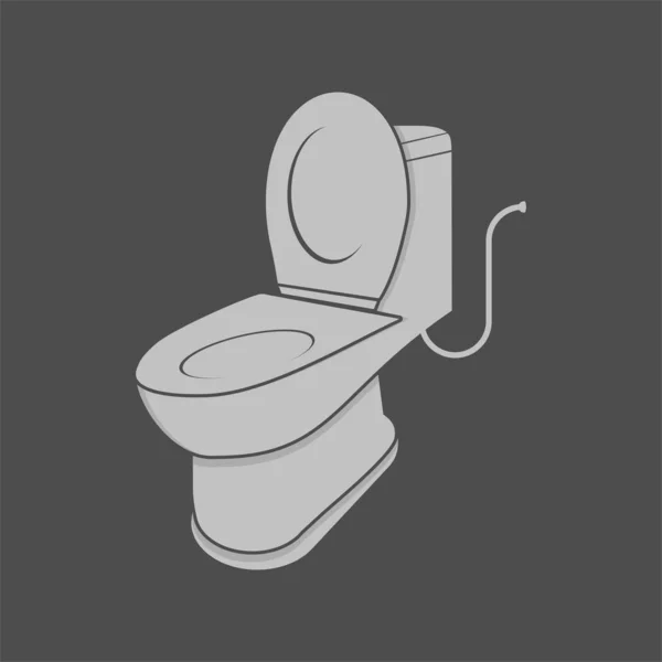 Öppna Toalettstolen Enkel Tecknad Vektor Illustration — Stock vektor