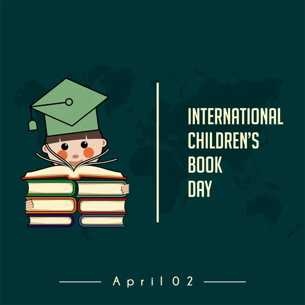 International Chidren Book Day April Children Who Have Lot Books — стоковий вектор