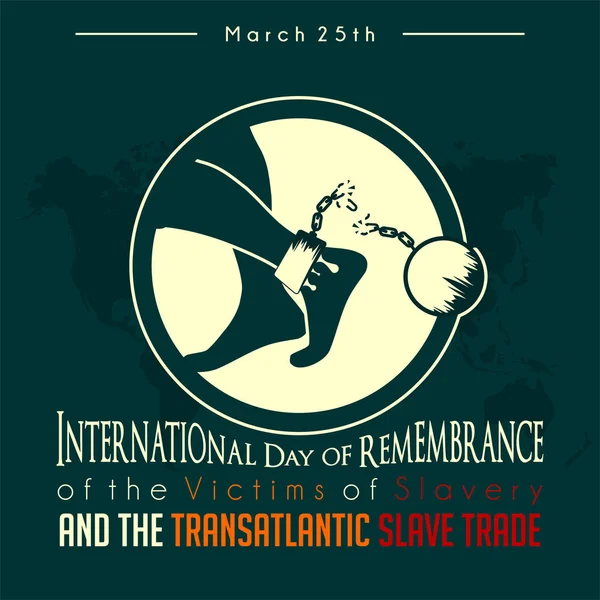 International Day Remembrance Victims Slavery Transatlantic Slave Trade Dengan Berjalan - Stok Vektor