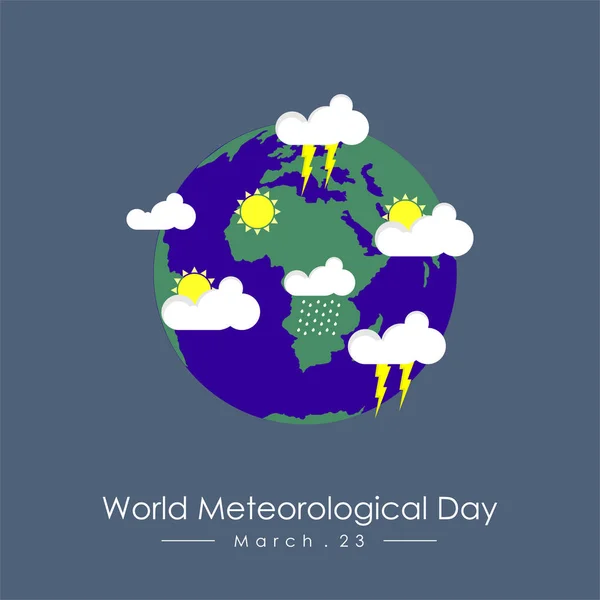 Wereld Meteorologische Dag Met Het Weer Pictogram Concept Ontwerp — Stockvector