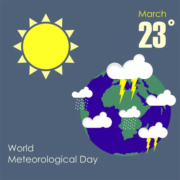 Journée Météorologique Mondiale Avec Conception Concept Météorologique — Image vectorielle