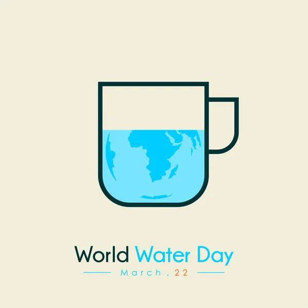 Wereldwaterdag Met Wereldkaart Water Mug Vector Ontwerp — Stockvector