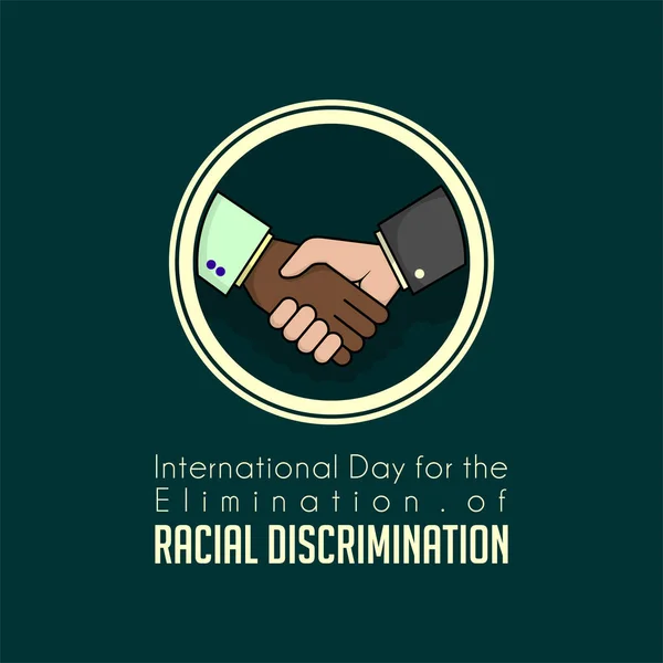 人種差別撤廃国際デー白と黒の握手 — ストックベクタ