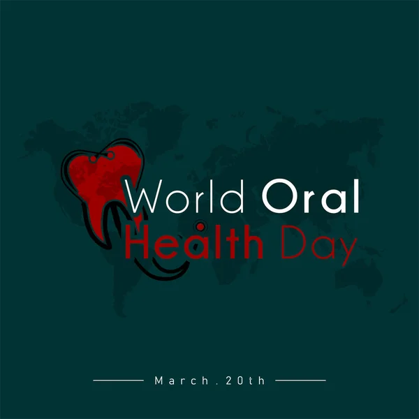 World Oral Health Day Med Stetoskop Som Bildar Tänder — Stock vektor
