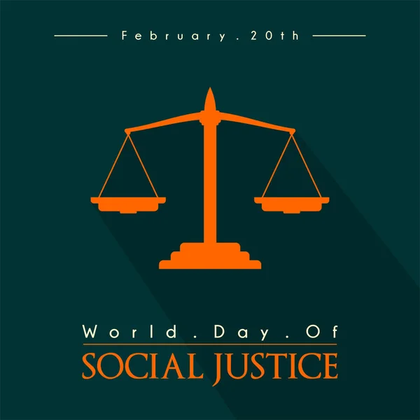 Världsdagen För Social Rättvisa Skala Och Skugga — Stock vektor