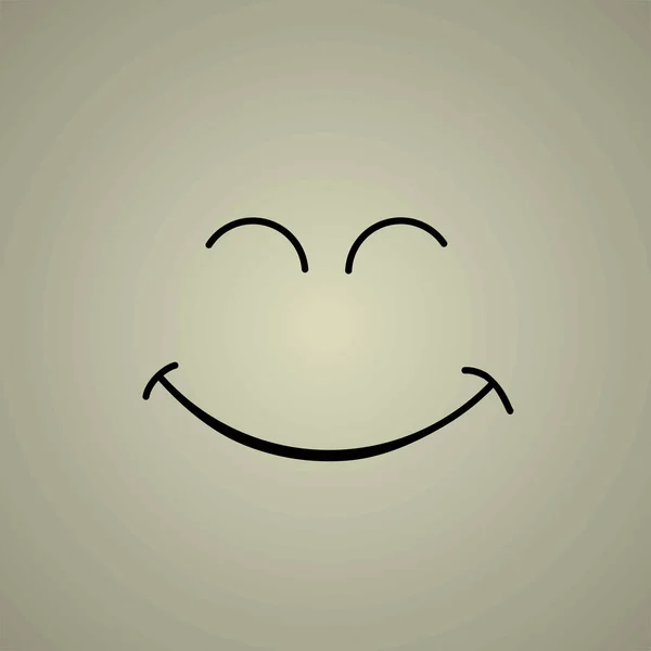 Happy Smile Both Eyes Closed Cartoon Vector — Stock Vector