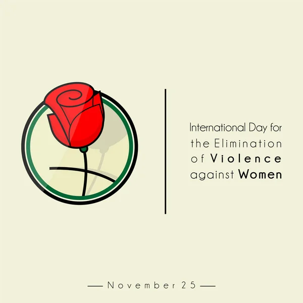 Nők Elleni Erőszak Felszámolásának Nemzetközi Napja Red Rose Logó Ikon — Stock Vector