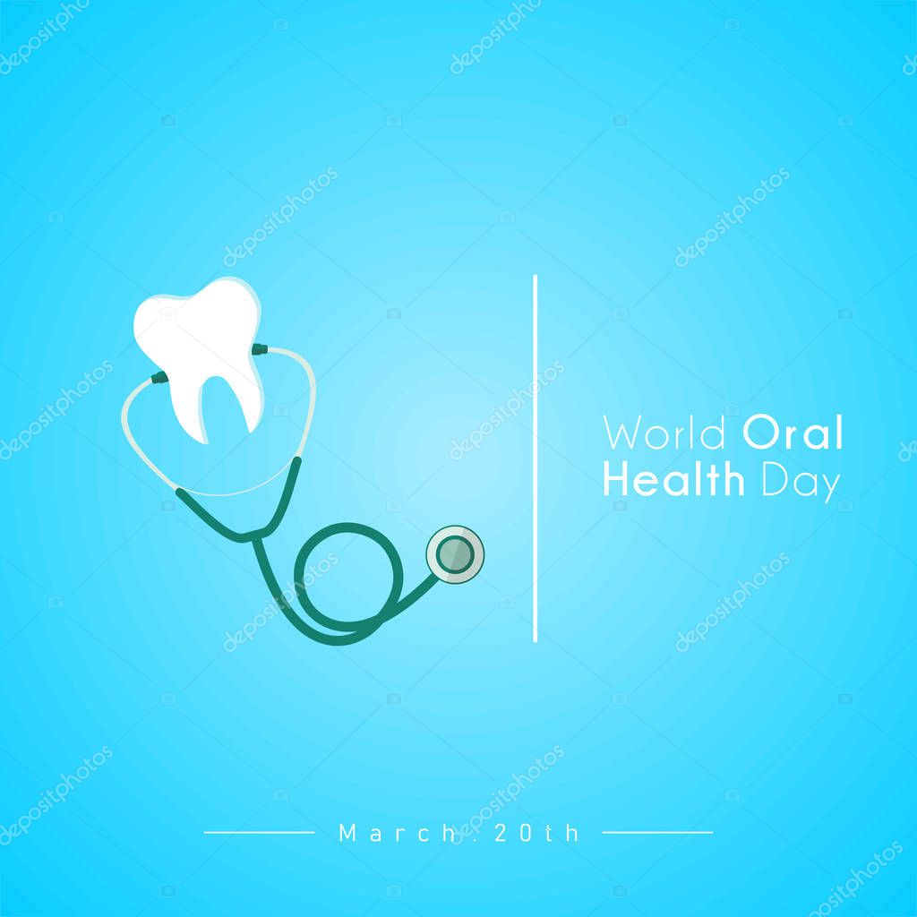 World Oral Health Day with stethoscope that forms teeth