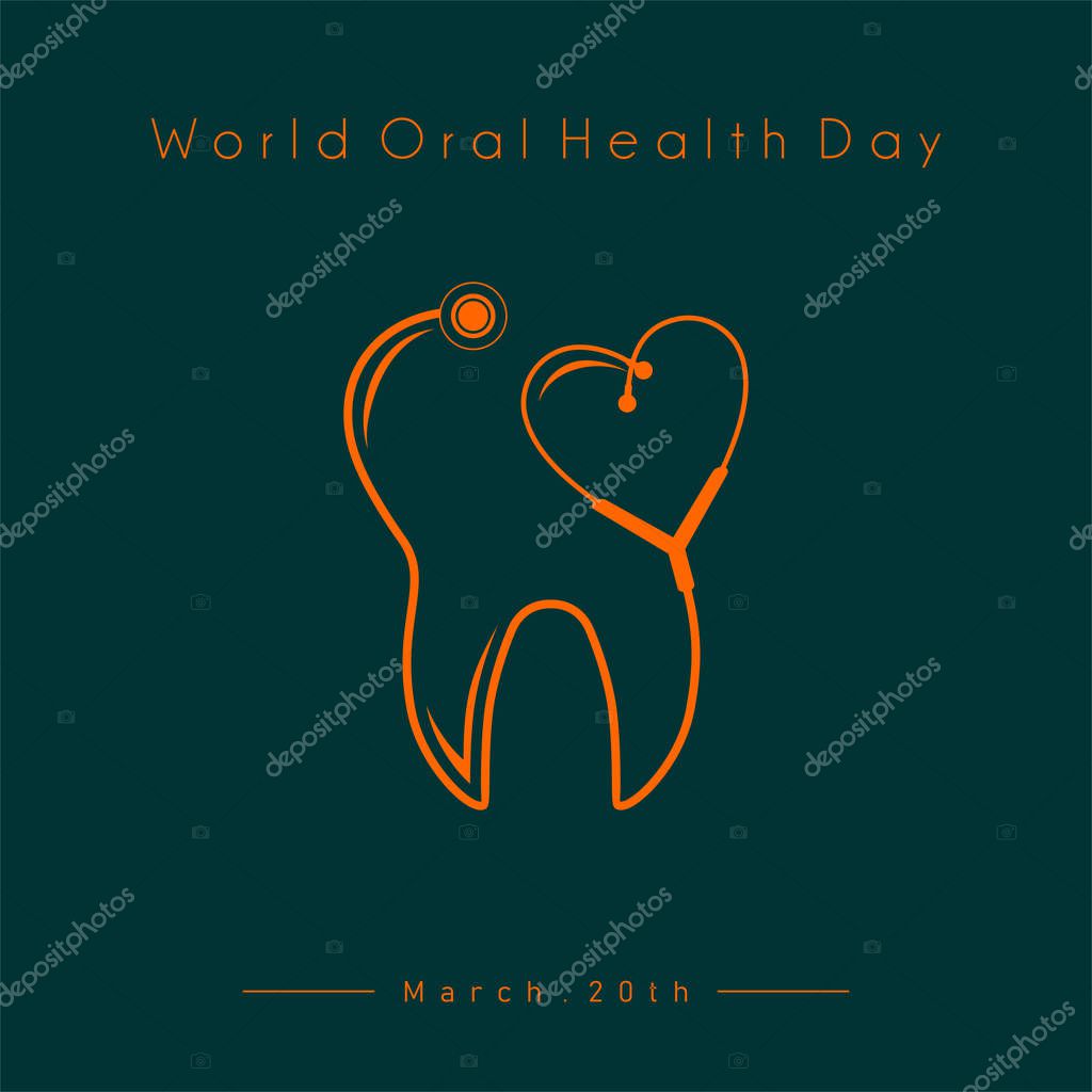 World Oral Health Day with stethoscope that forms teeth