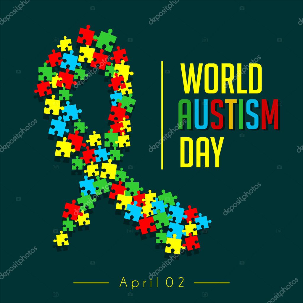 Puzzle that forms a caring tape for world autism day on 2 April