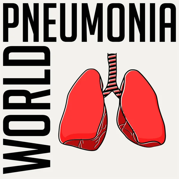 Dia mundial da pneumonia — Vetor de Stock