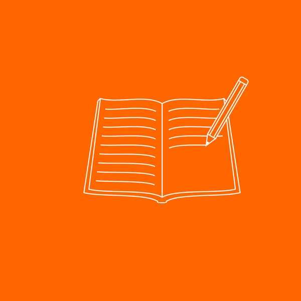 Kitap ve kalemin vektör illüstrasyonu. Eğitim tasarımı için iyi bir şablon, beceri tasarımı, vs..