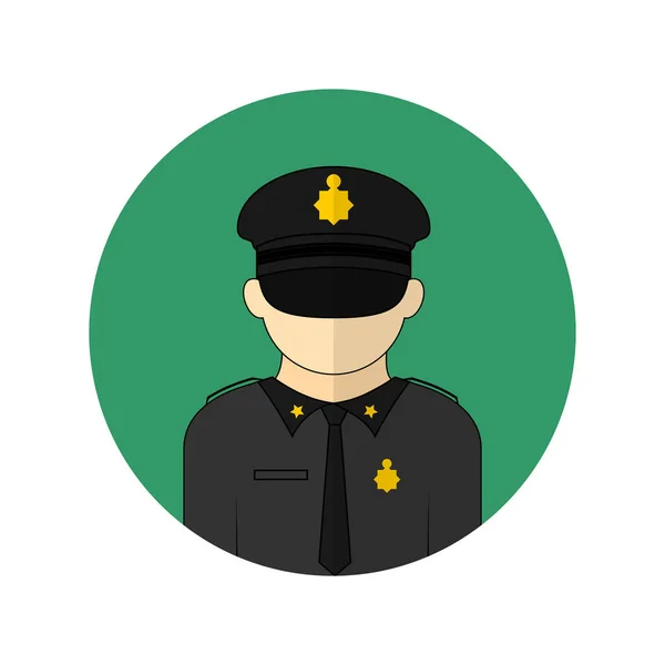 Vectorillustratie Van Het Politie Avatar Icoon Perfecte Sjabloon Voor Beveiligingsontwerp — Stockvector