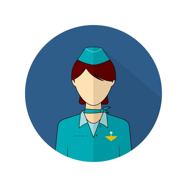 Vector Illustration Stewardess Avatar Icon Perfect Template Flight Design — Stock Vector
