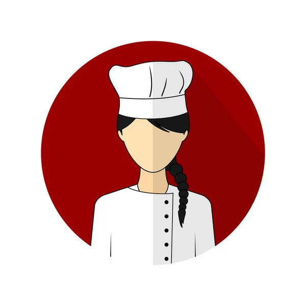 Ilustración Vectorial Del Icono Del Avatar Chef Femenino Plantilla Perfecta — Vector de stock