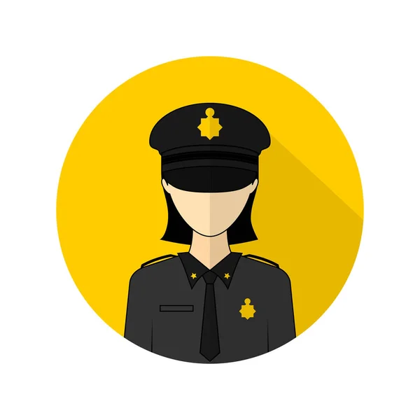 Ilustración Vectorial Mujer Policía Avatar Icono Plantilla Perfecta Para Diseño — Archivo Imágenes Vectoriales