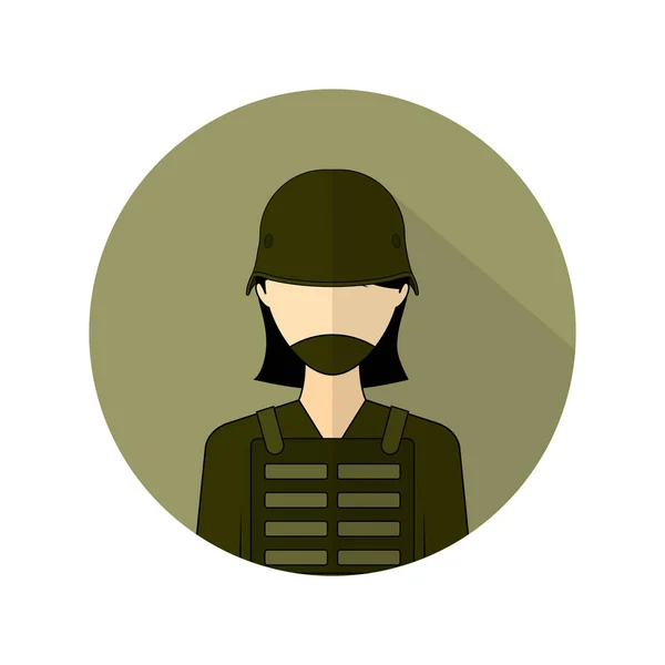 Ilustração Vetorial Ícone Avatar Soldado Feminino Modelo Perfeito Para Design — Vetor de Stock