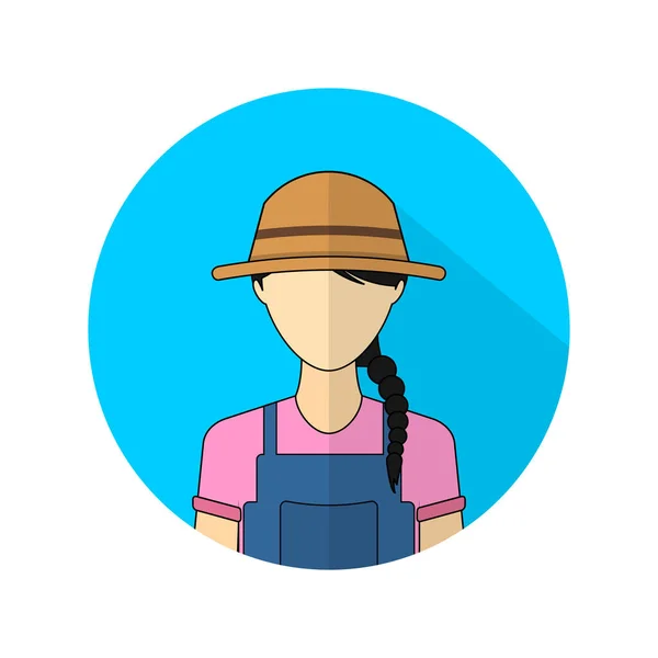 Vector Illustration Female Farmer Avatar Icon Perfect Template Farming Agriculture — Stock Vector