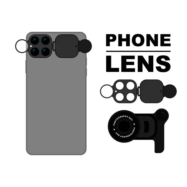 Mobile Lens Vector Illustration Good Template Camera Design — Stock Vector