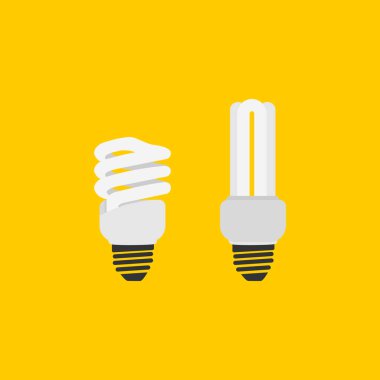 Floresan Lamba Vektör İllüstrasyonu. Elektrik tasarımı için iyi bir şablon.