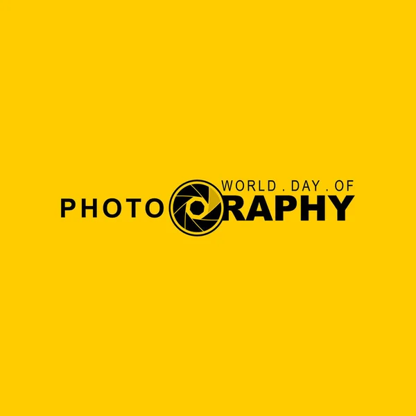 Typography World Day Photography Vector Illustration Letter Photography Text — 스톡 벡터