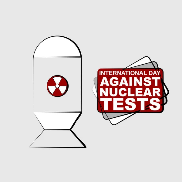 Dia Internacional Contra Ilustração Vetorial Teste Nuclear Com Projeto Nuclear —  Vetores de Stock