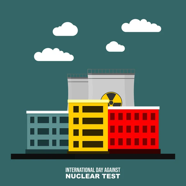 Projeto Paisagístico Ilustração Vetorial Usina Nuclear Bom Modelo Para Projeto —  Vetores de Stock