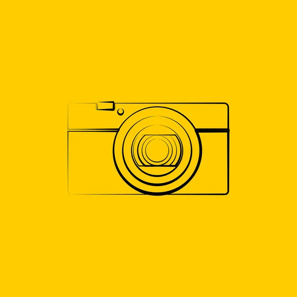 Arte Línea Ilustración Vectorial Mirrorless Camera Plantilla Perfecta Para Diseño — Archivo Imágenes Vectoriales